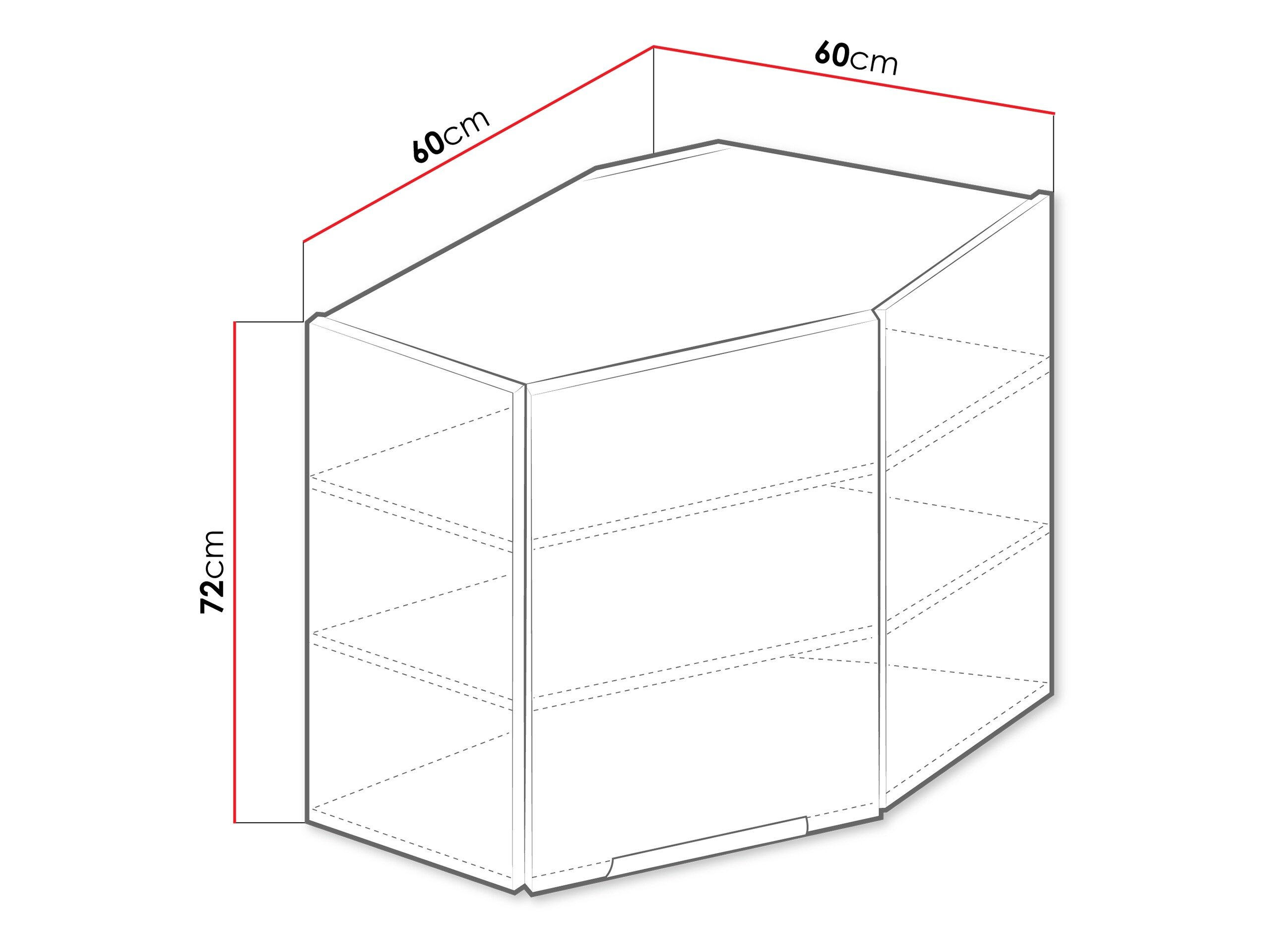Modulaarinen kulmakaappi seinälle Sole 142