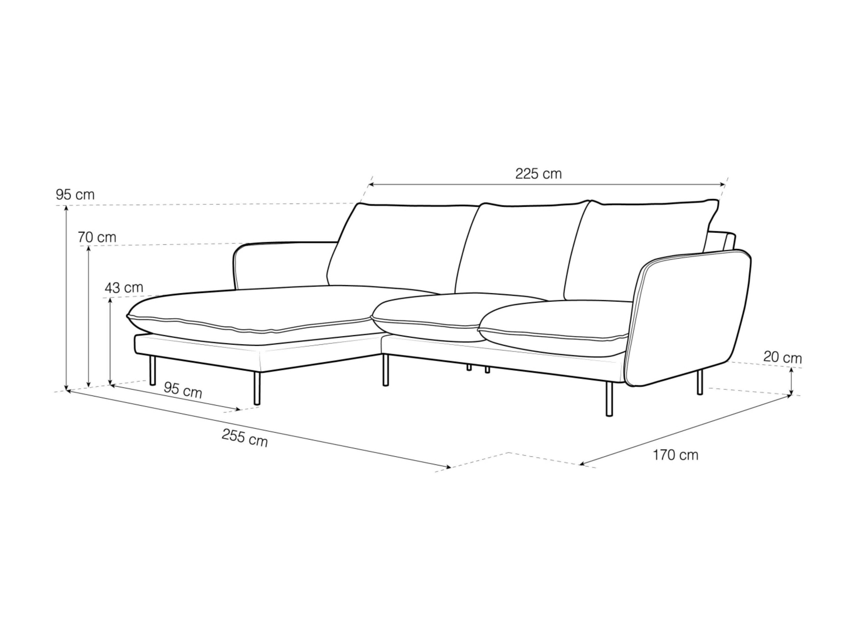 Corner sofa Ferlevi 124 (Malia Tempest)