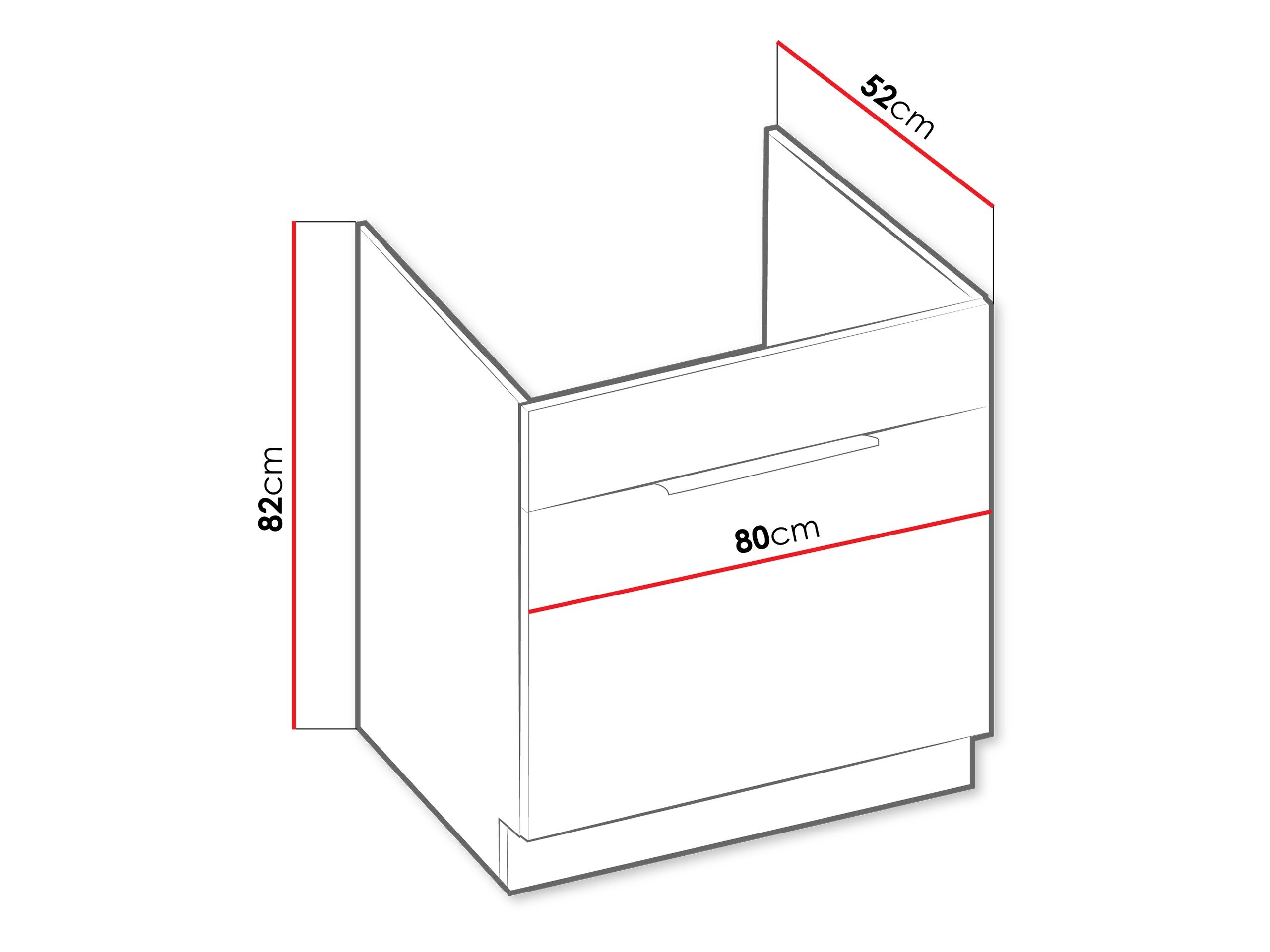 Modulaarinen allaskaappi laatikolla Sole 152