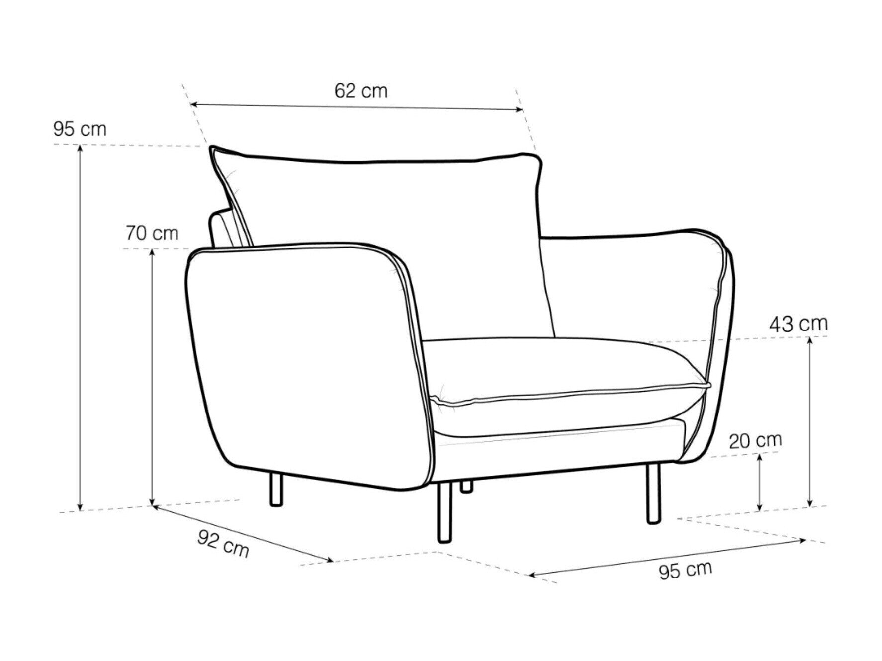 Armchair Ferlevi 126 (Malia Coffee)