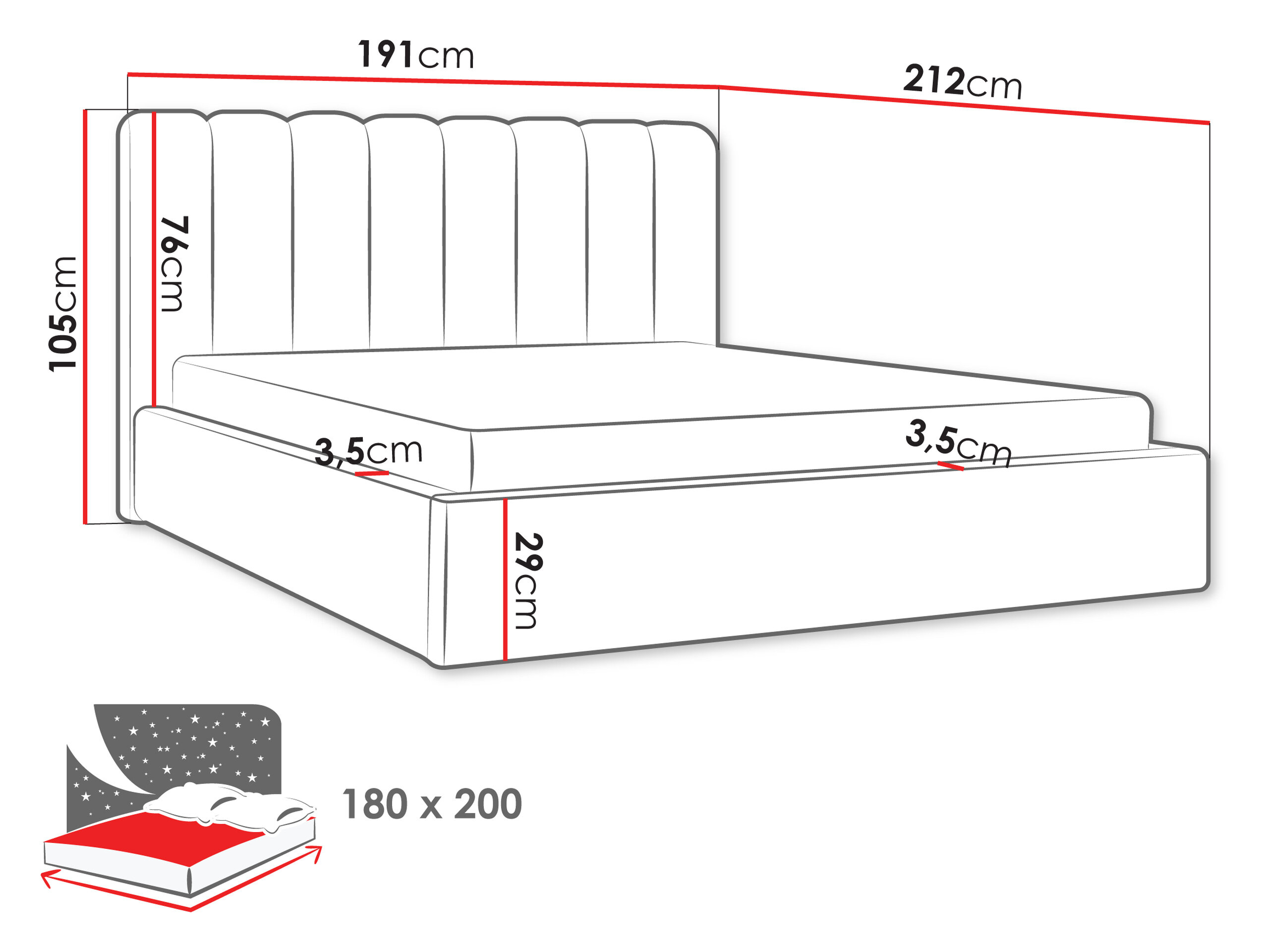 Sänky ComfiDream Stylos (Margo 227.03)