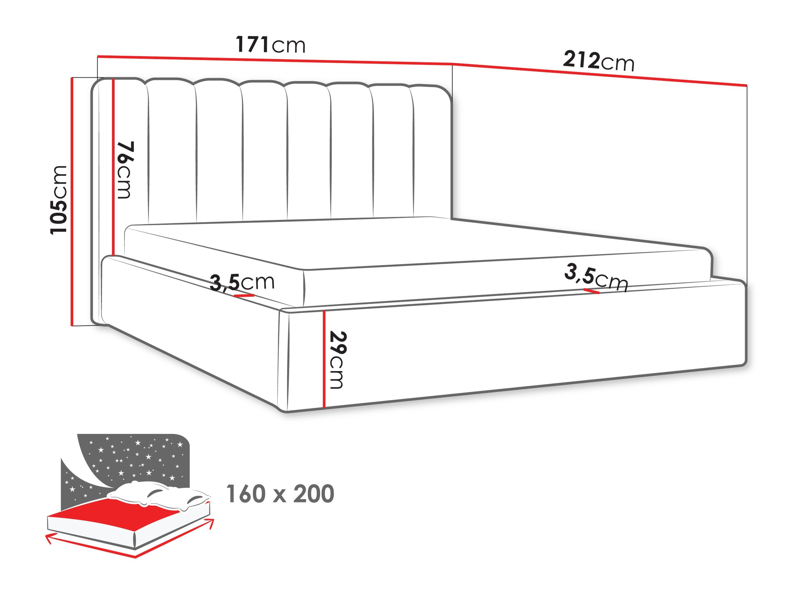 Sänky ComfiDream Stylos (Margo 227.01)