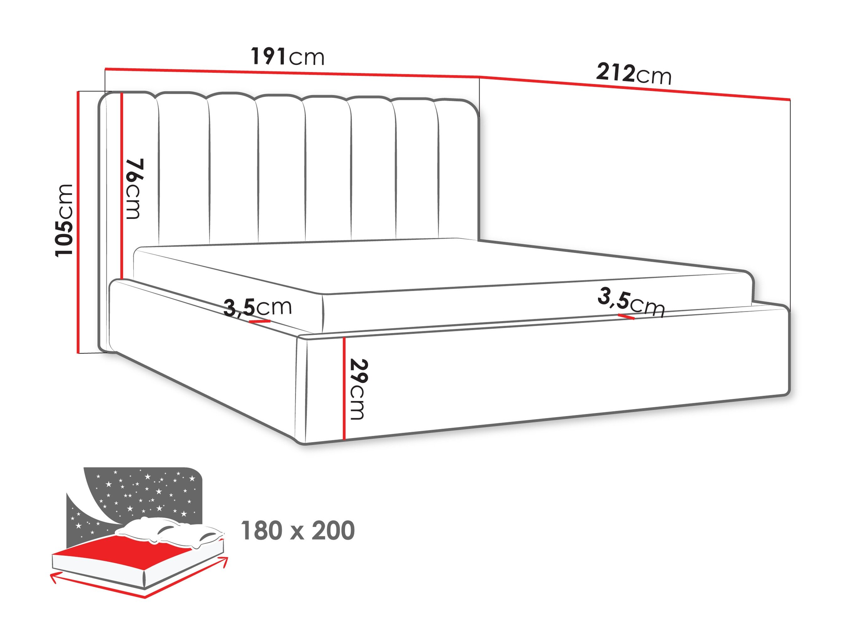 Sänky ComfiDream Stylos (Margo 227.04)