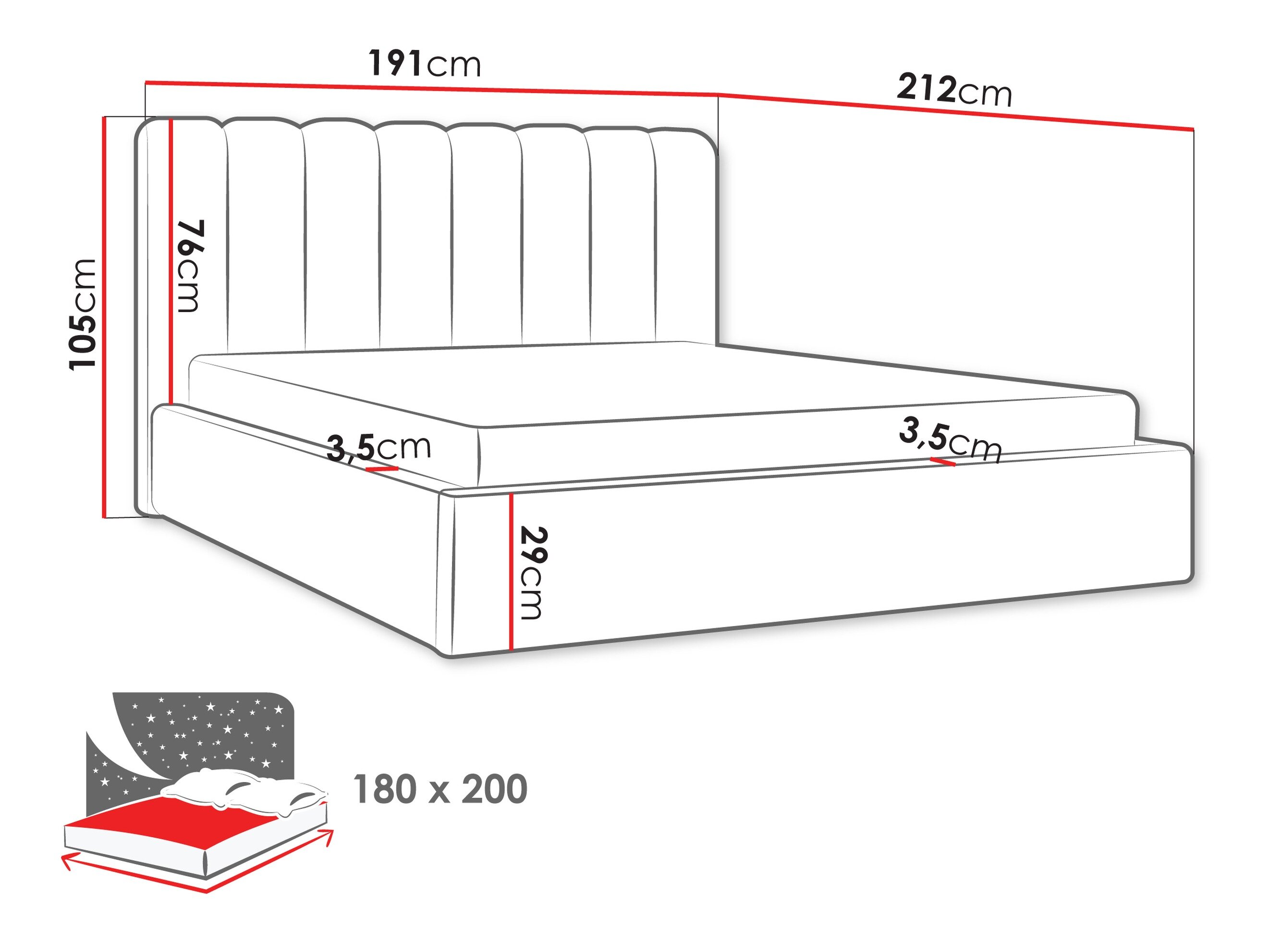 Sänky ComfiDream Stylos (Margo 227.07)