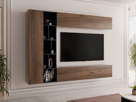 Living room set Comfivo Natura (Walnut + Black marble)
