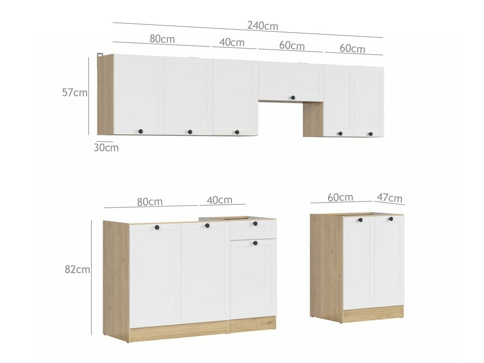 Moduulikeittiöryhmä Classic White Oak 118