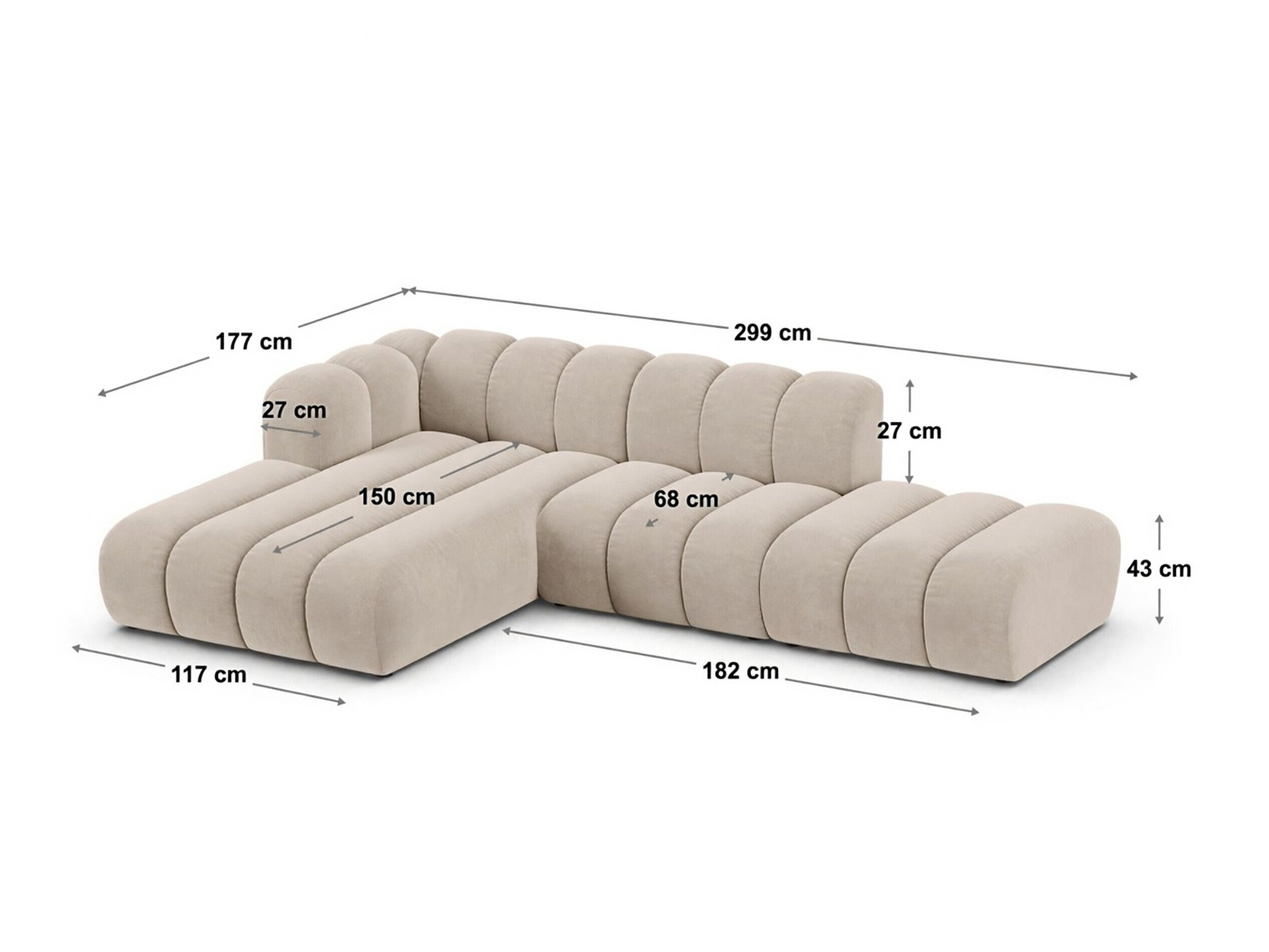 Moduulikulmasohva Cirleve 105 (Eden 16 Deep Sininen)