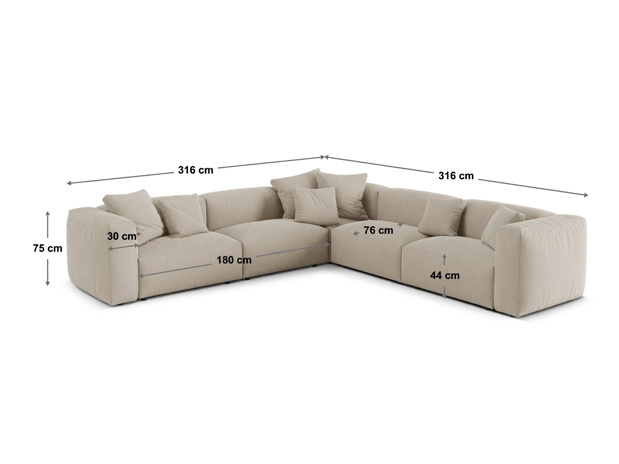 Moduulikulmasohva Sorcoro 130 (Vogue 01)