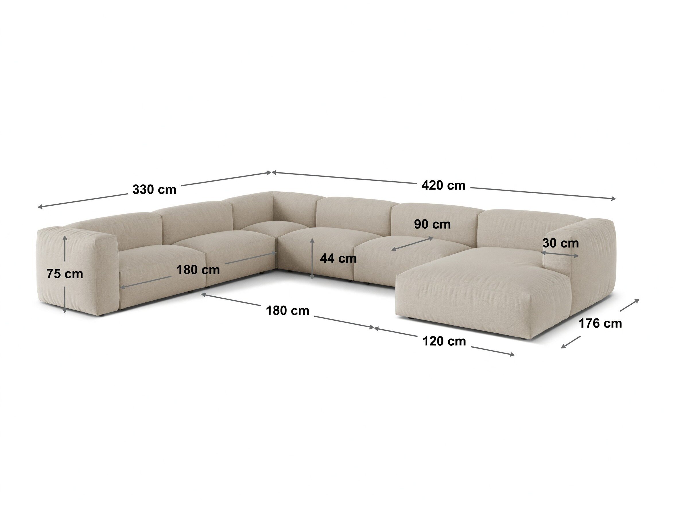Moduulikulmasohva Sorcoro 133 (Vogue 13)