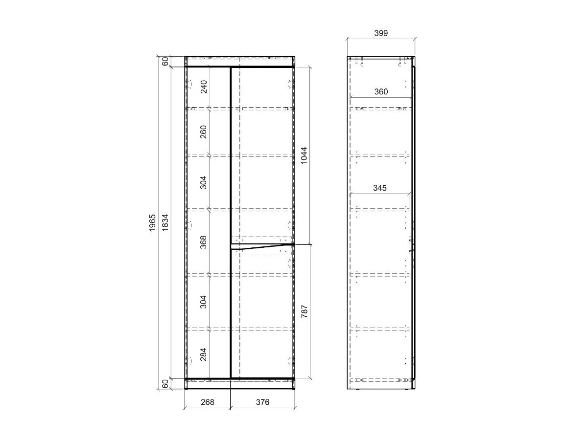 Vaatekaappi Venlori 118 (Artisaanitammi + Antrasiitti)