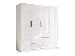 Vaatekaappi Closico Cadron I (Valkoinen + Kiiltävä valkoinen)