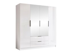 Vaatekaappi Closico Cadron II (Valkoinen + Kiiltävä valkoinen)