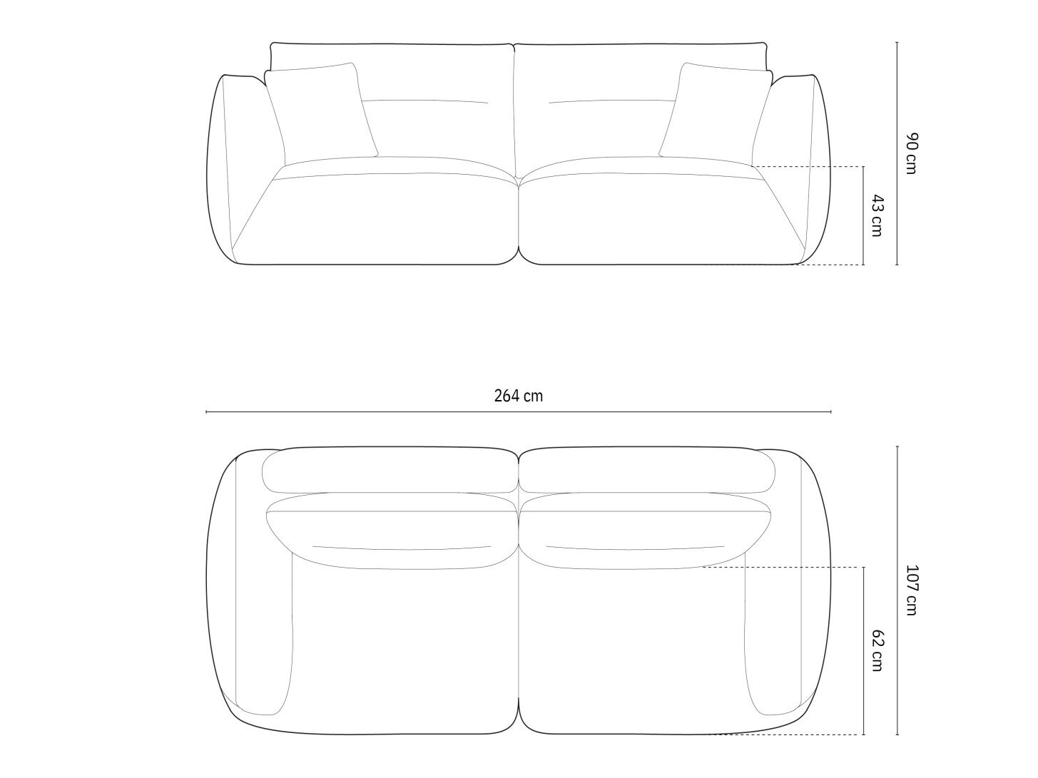 Sohva Felmeli 100 (Magic Velvet 2204)