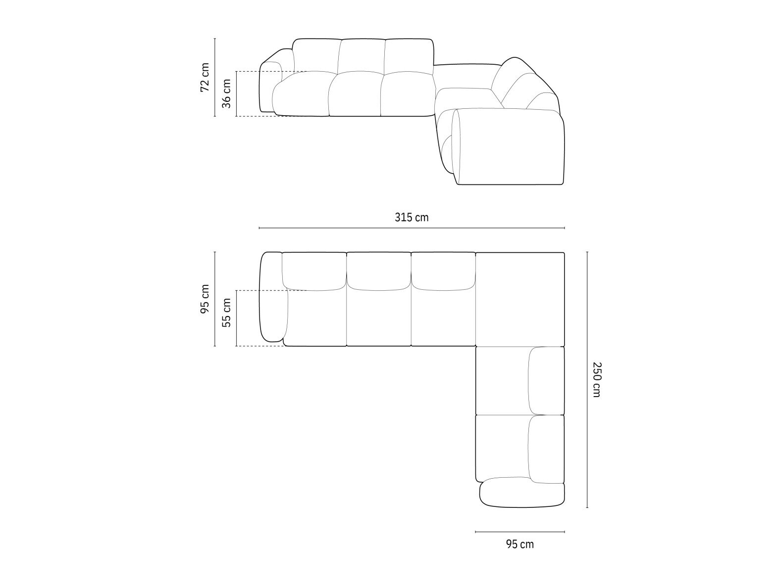 Kulmasohva Talfere 106 (Casino Graphite)