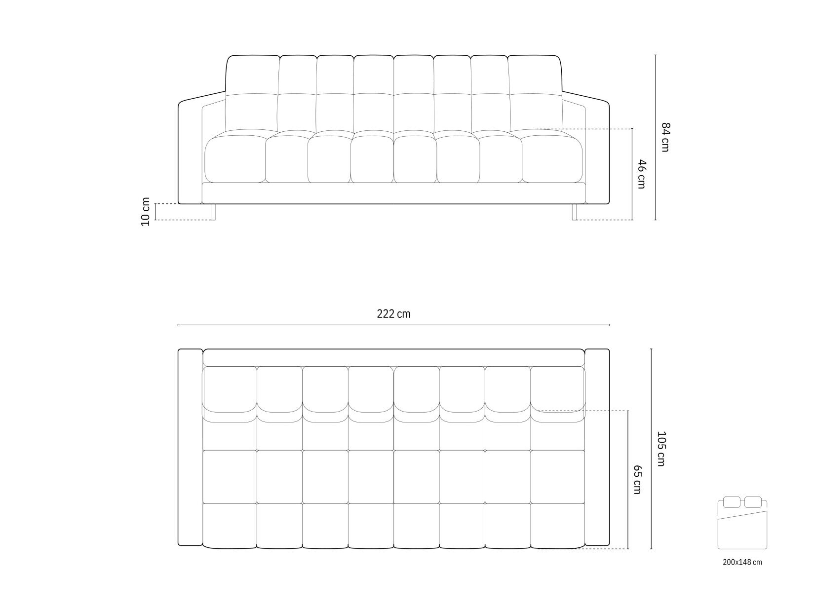 Vuodesohva Calelbe 110 (Neve 77)