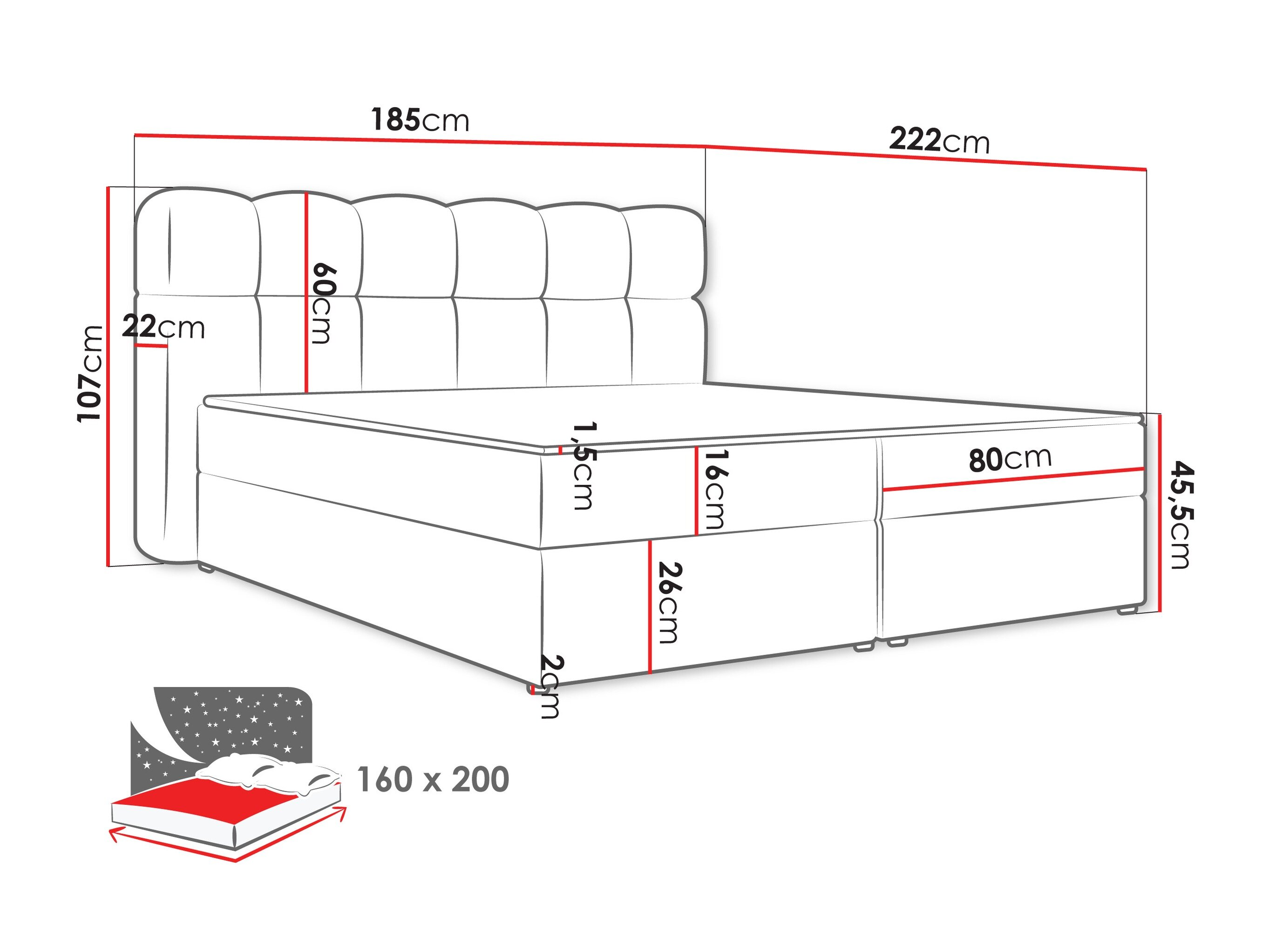Jenkkisänky Stonecrest 113 (Lambi 12)