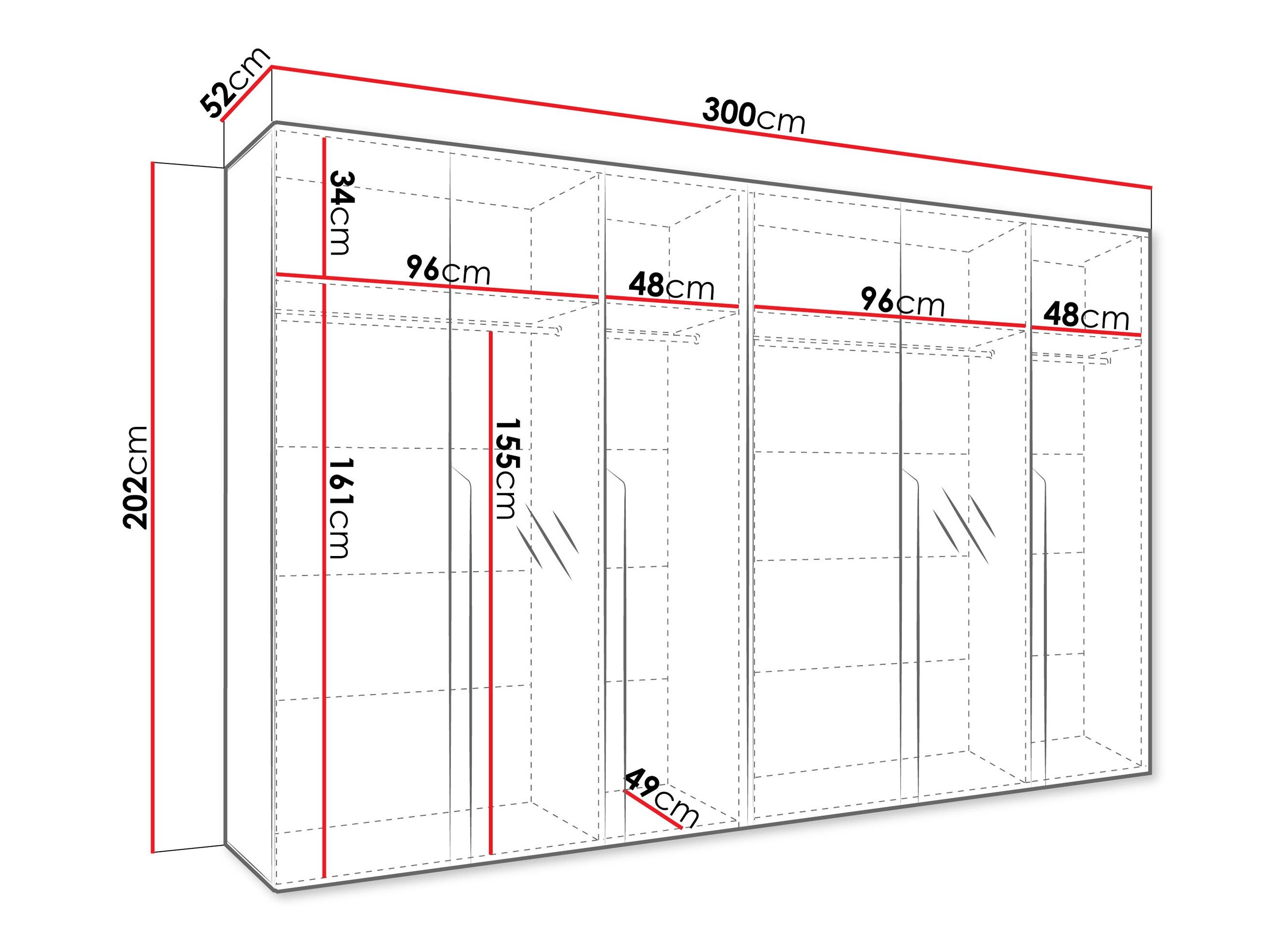 Vaatekaappi Hartford 588 (Pähkinä)