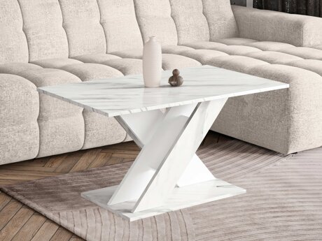 Coffee table Goodyear 140 (White marble + White)
