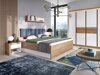 Bedside table Feldeli 113 (Riviera oak + Glossy white)