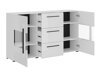 Chest of drawers Ophsalu 106 (White + Glossy white)