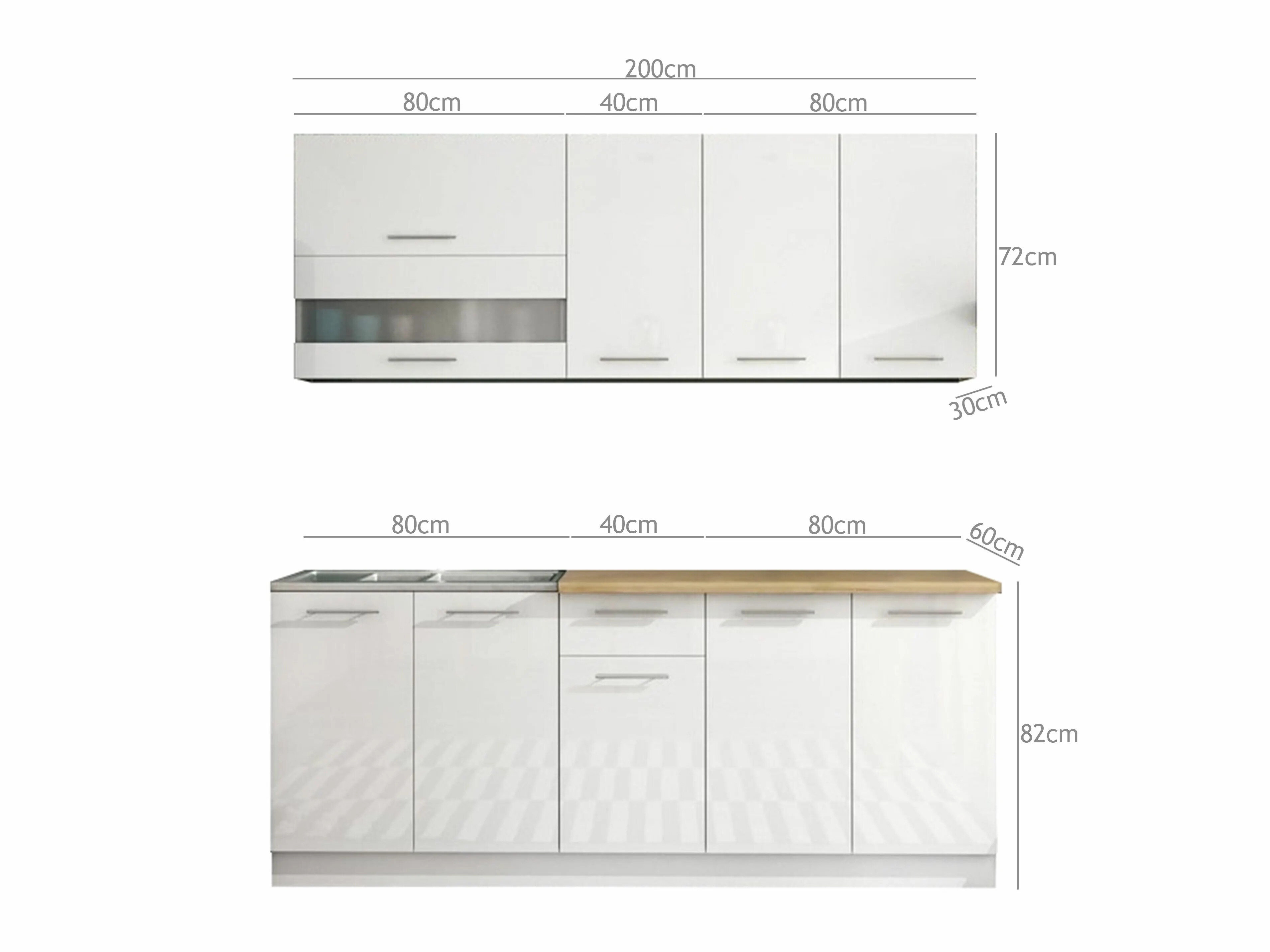 Modular kitchen set Tiffa White 115