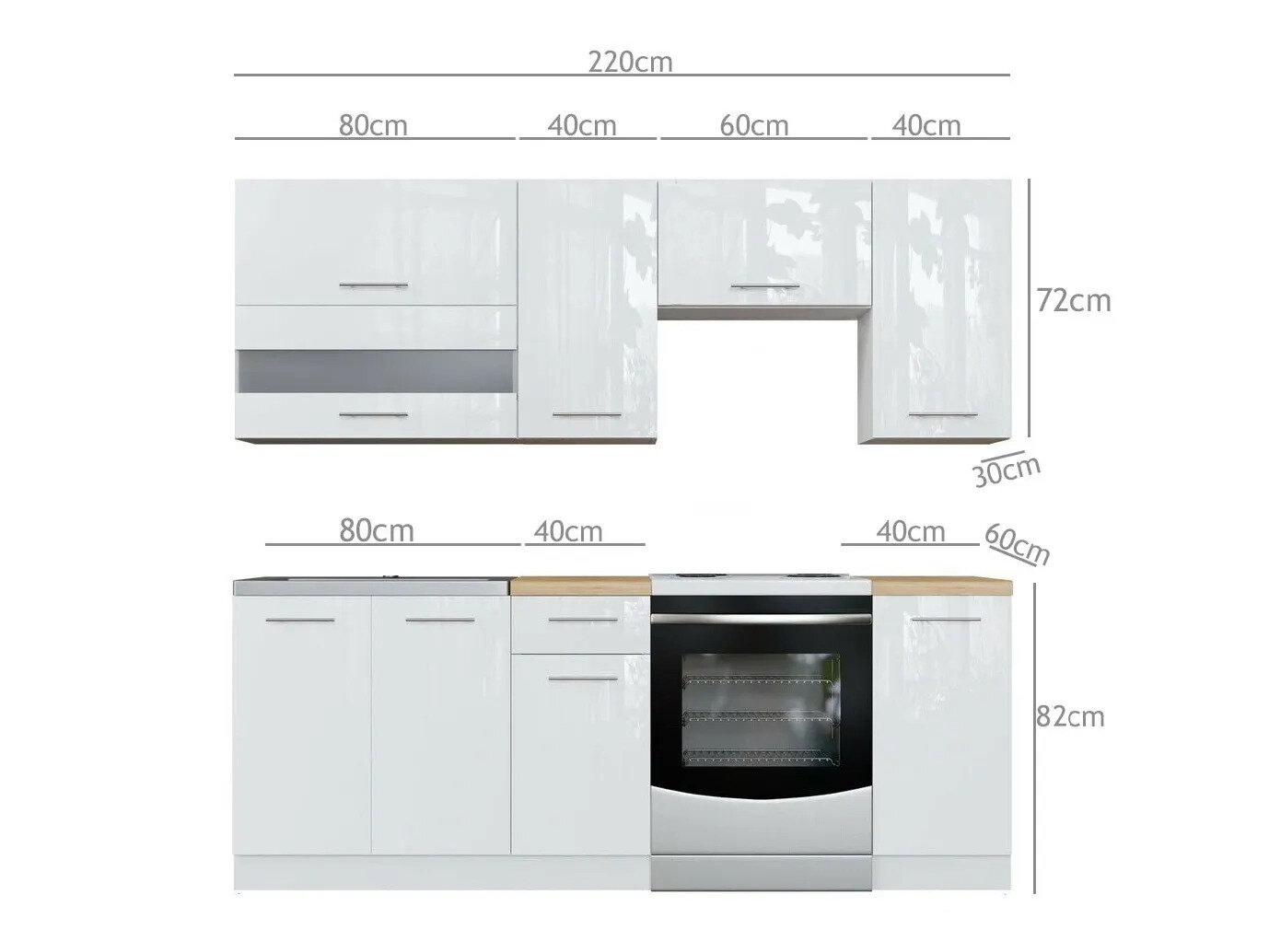 Modular kitchen set Tiffa White 117
