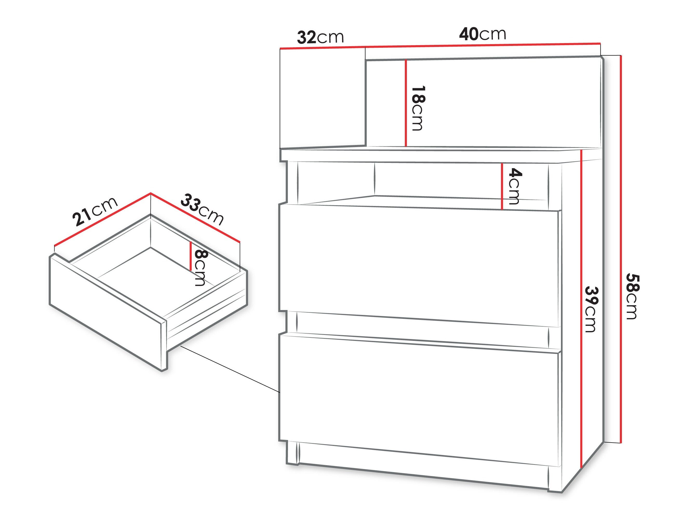 Yöpöytä Comfivo Structor (Valkoinen)
