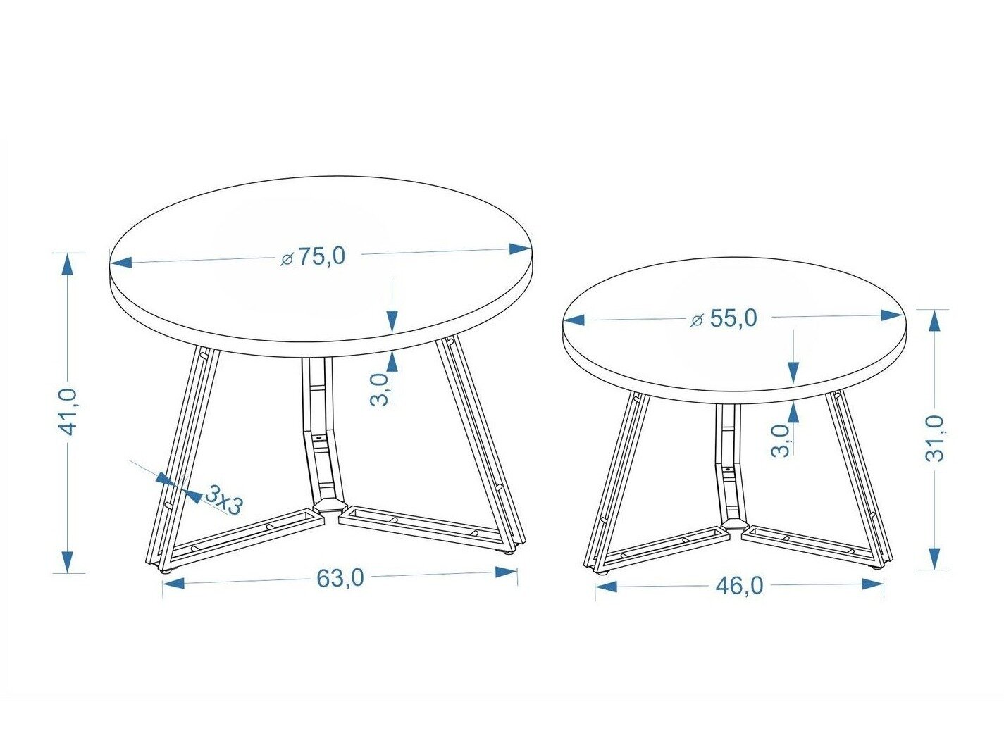 Nest of coffee tables Houston 2184