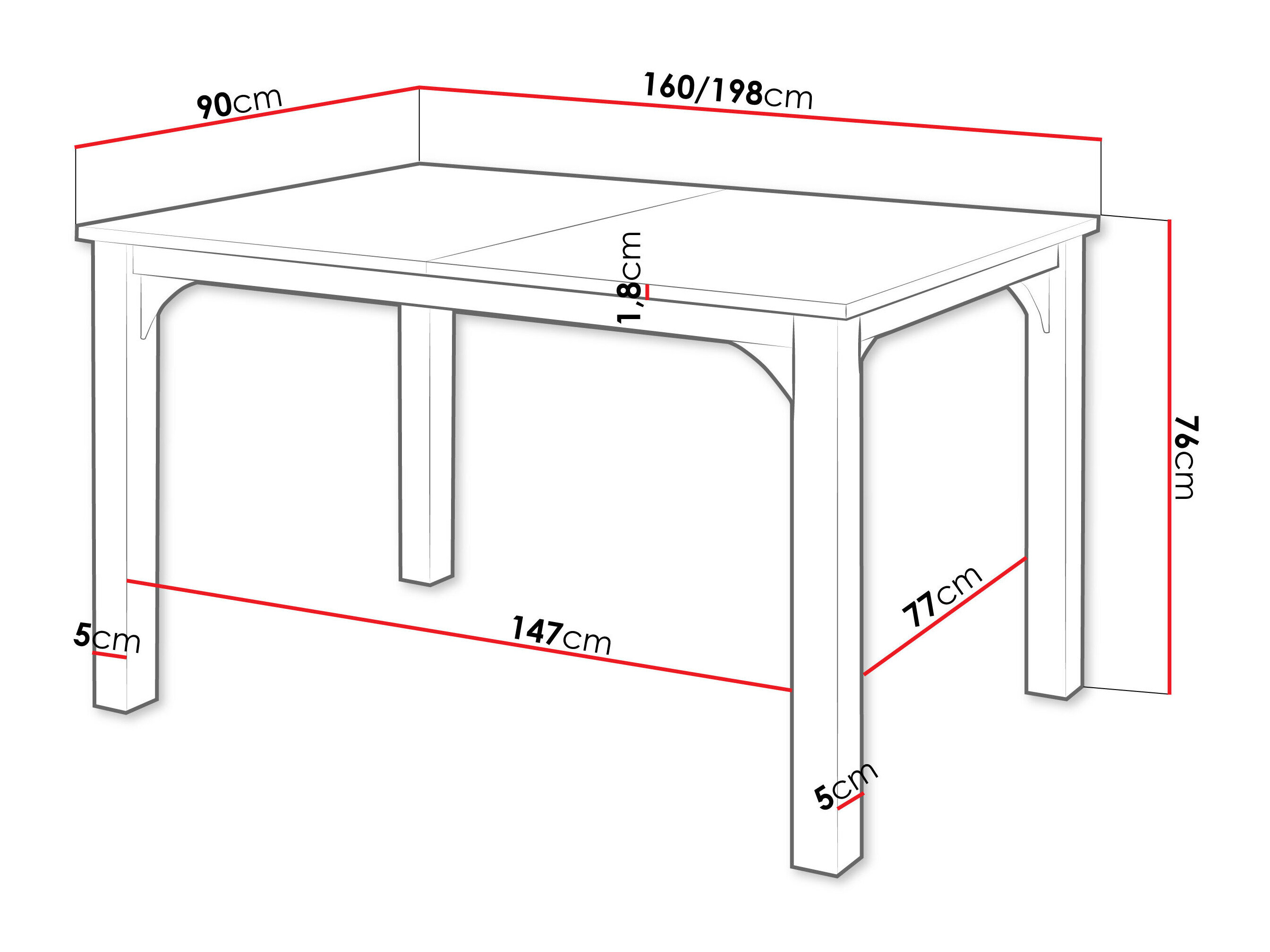 Table Oswego 137 (White marble + Black)