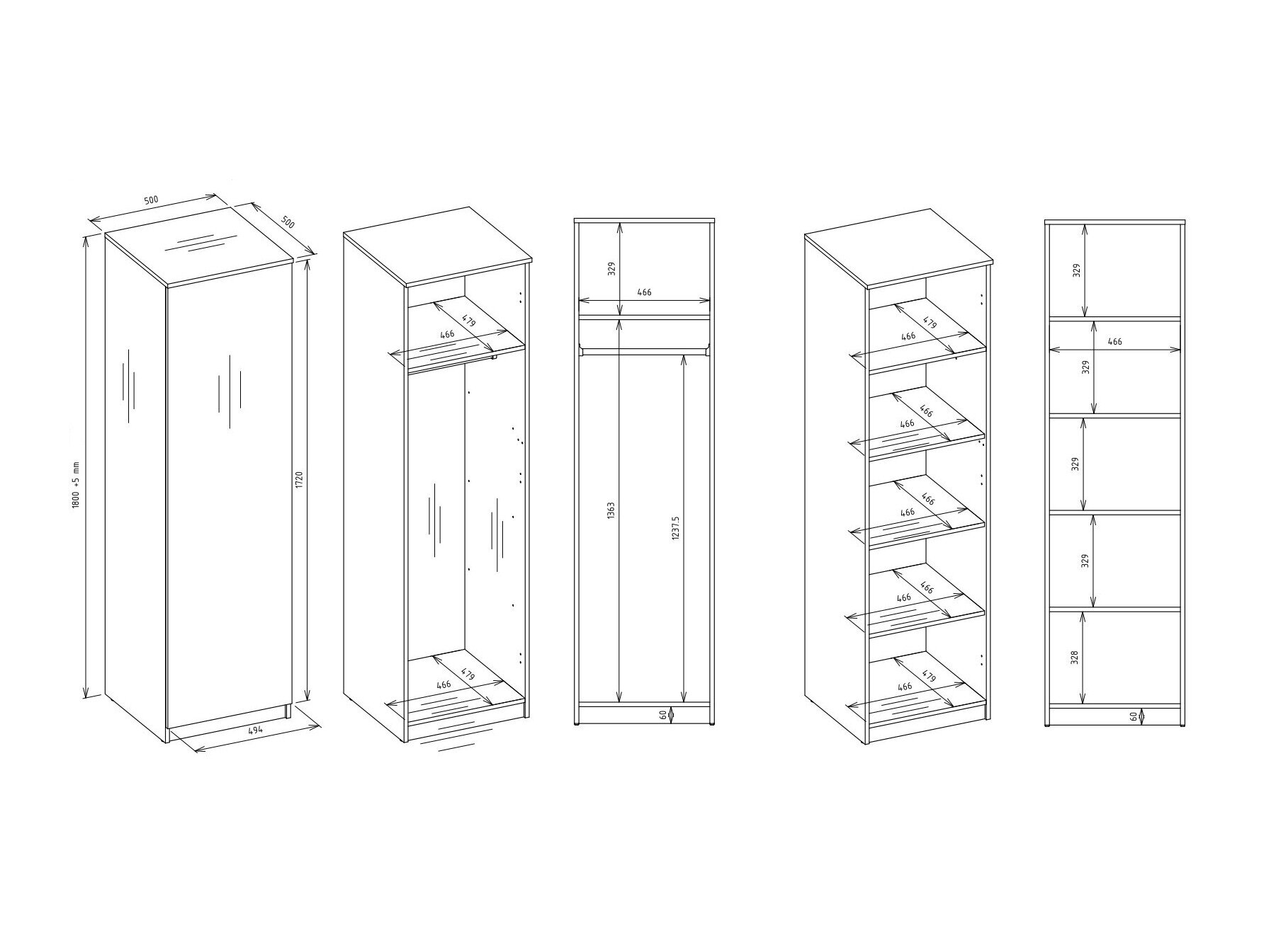 Wardrobe Elbvelu 118 (Artisan oak)