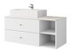 Wall-mounted bathroom cabinet for washbasin Salus (White + White marble)