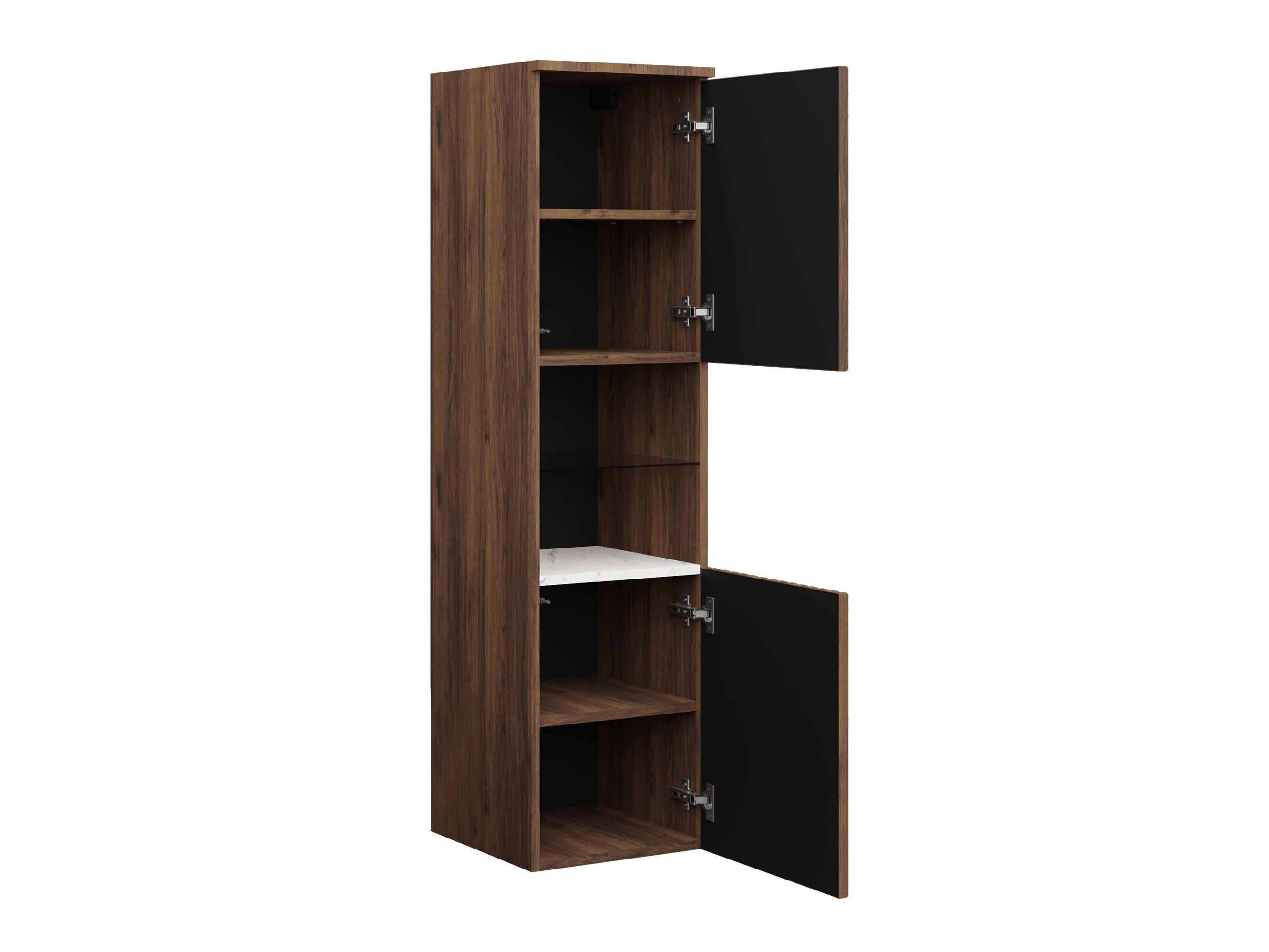Wall-mounted bathroom cabinet Nauta (White + White marble)