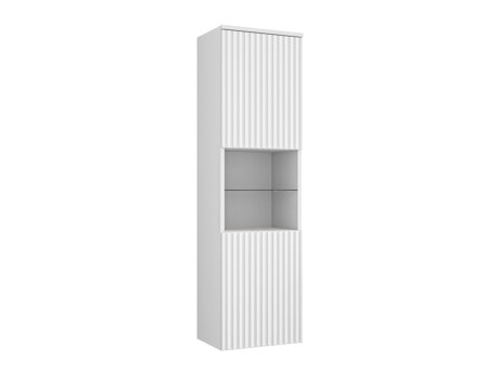 Wall-mounted bathroom cabinet Nauta (White + White marble)