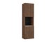 Wall-mounted bathroom cabinet Nauta (Walnut + White marble)