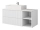 Wall-mounted bathroom cabinet for washbasin Nauta (White + White marble)
