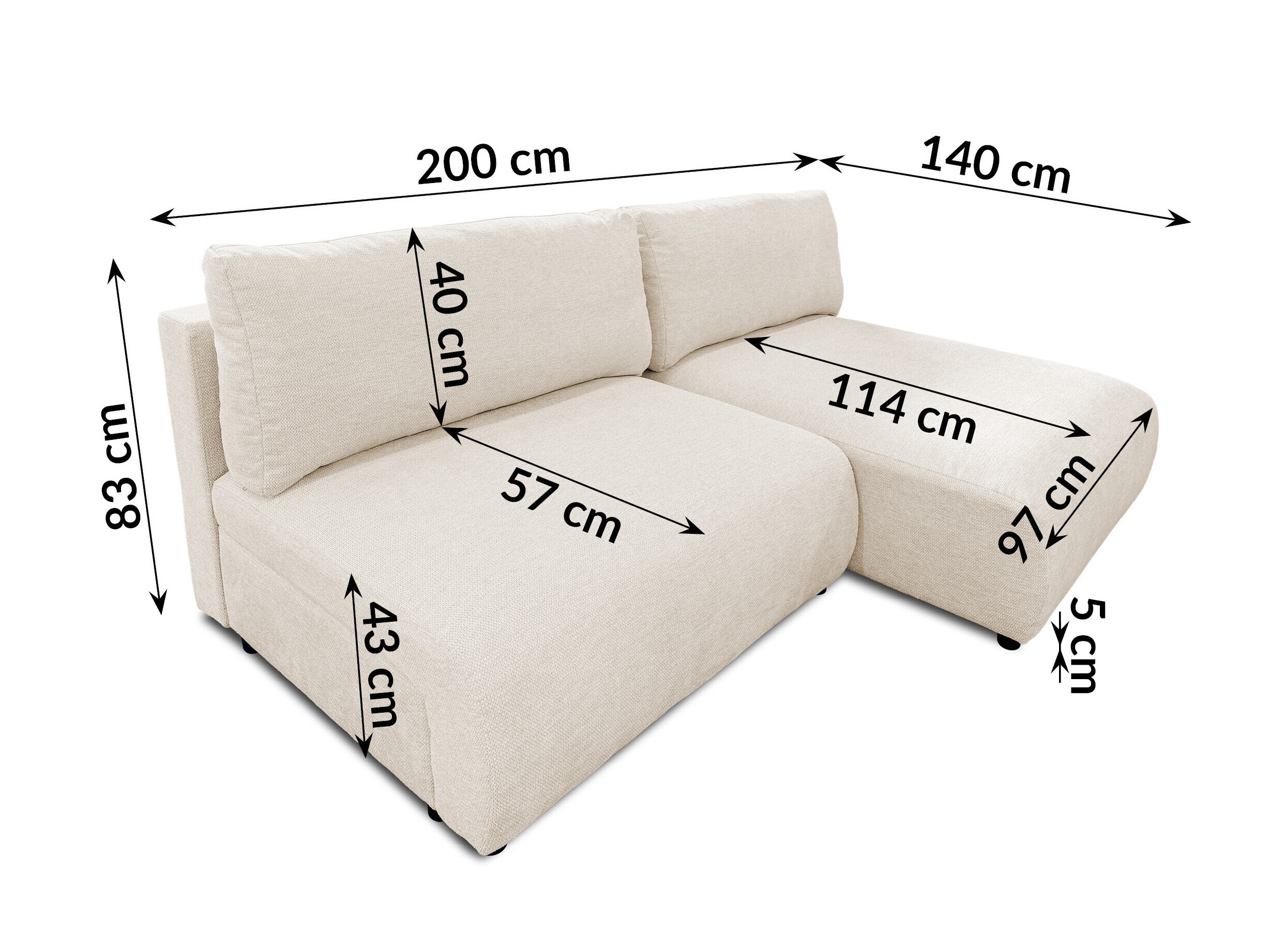 Corner sofa Rocklin 228 (Aragon 03)