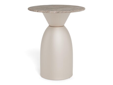Side table Norsica 1074 (Light grey + Grey marble)