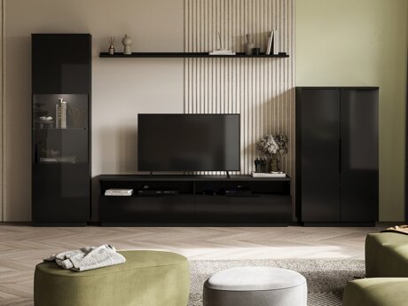 Living room set Talevaro 106 (Black + Glossy black)