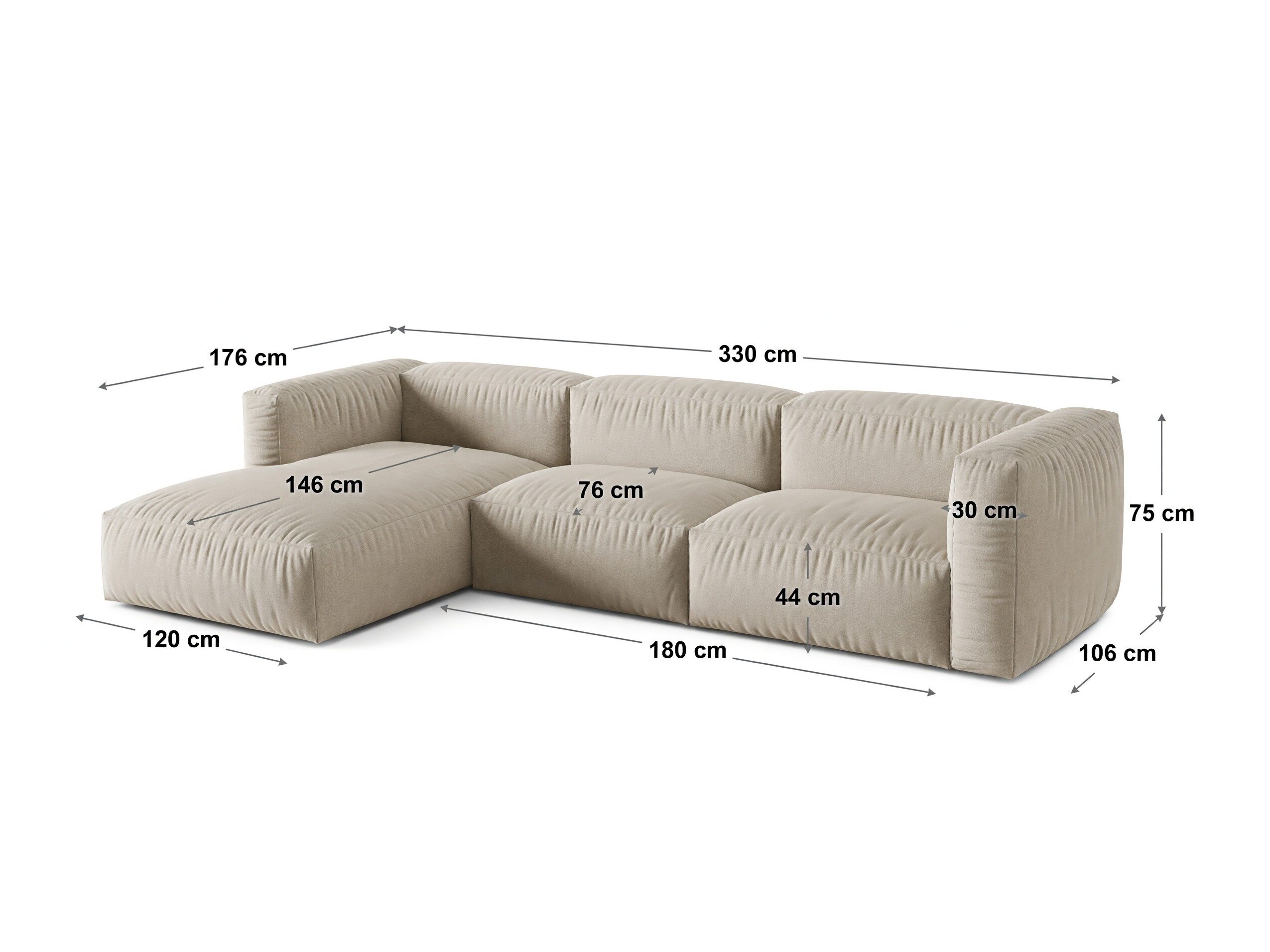 Moduulikulmasohva Sorcoro 104 (Vogue 13)