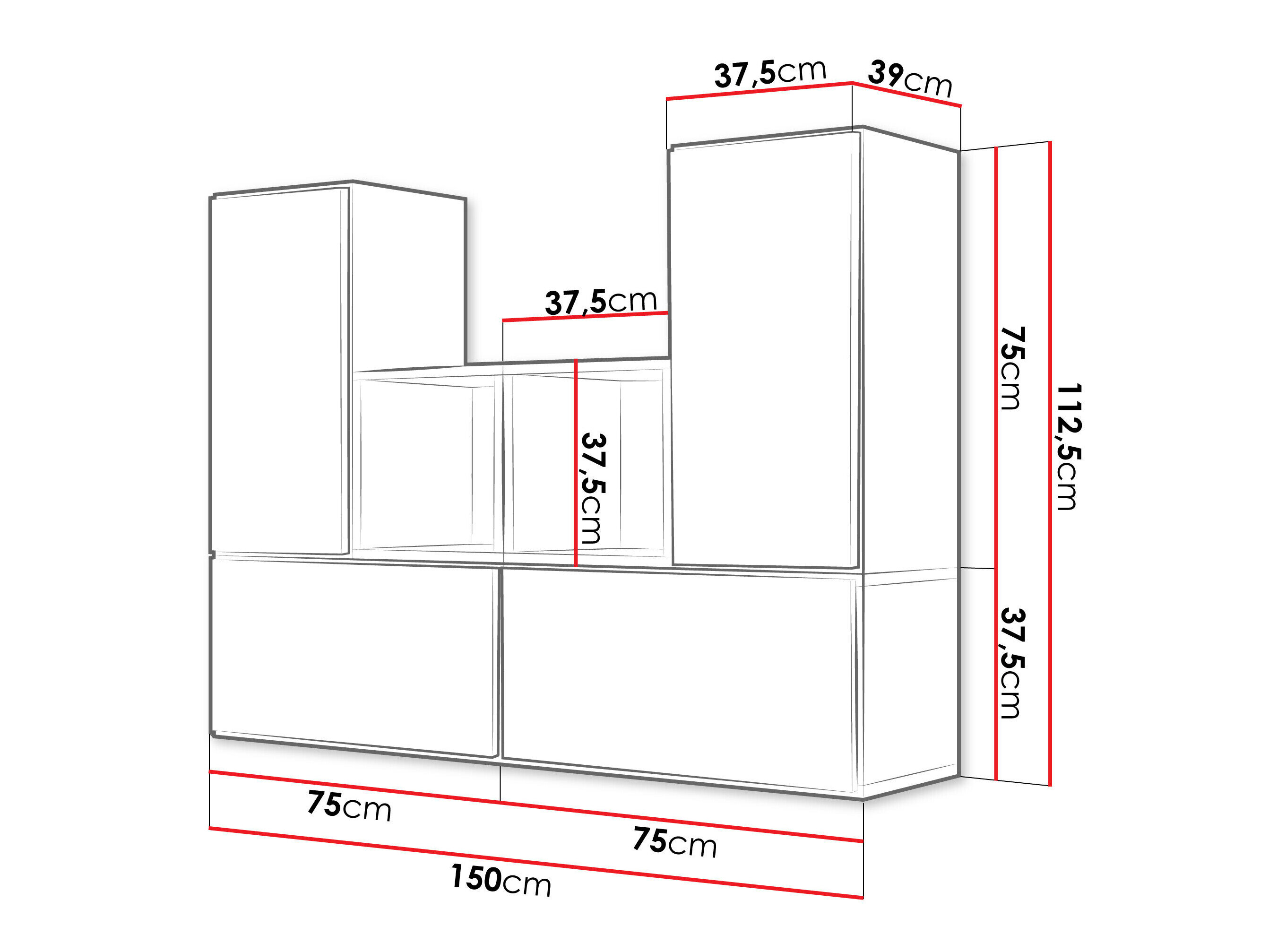 Set of cabinets Corbele 123 (White)