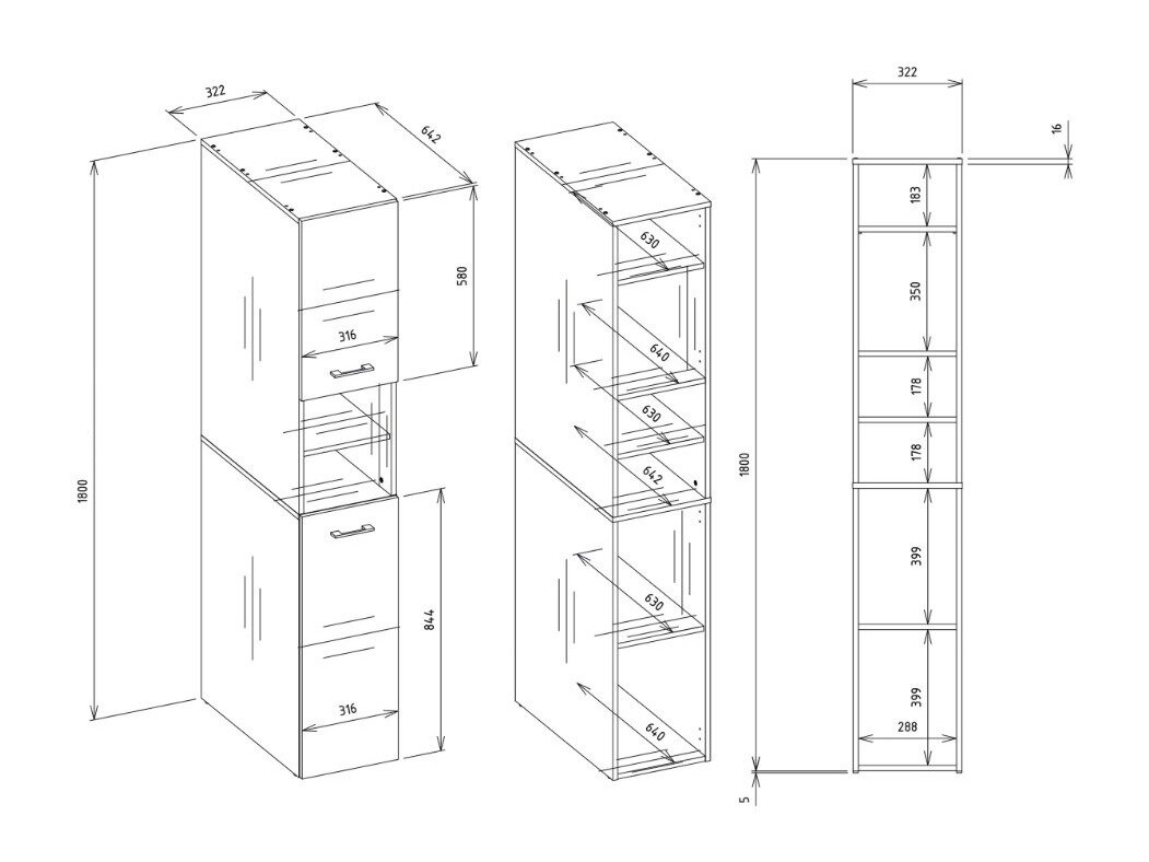 Freestanding bathroom cabinet Balelbo 118