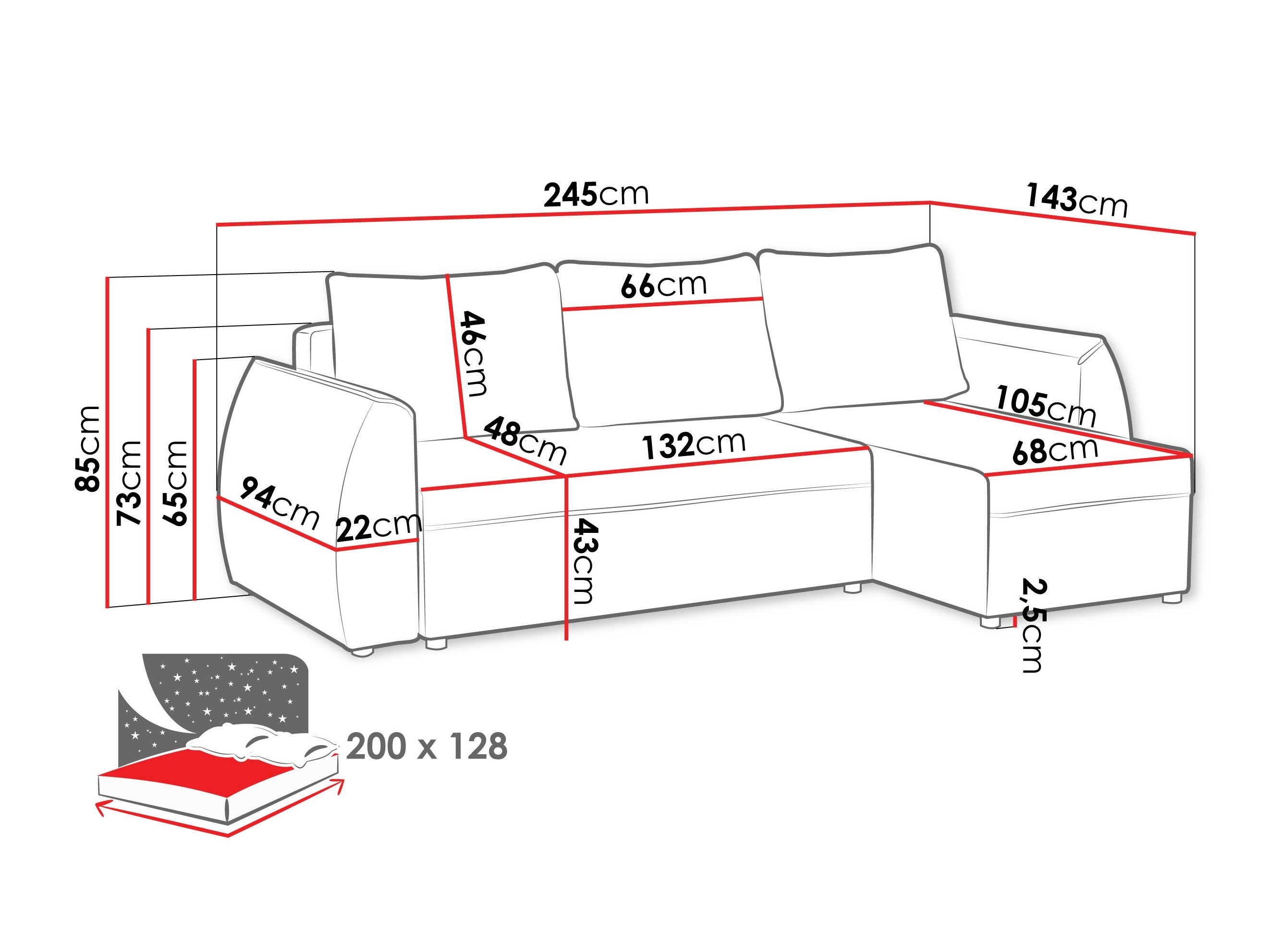 Kulmasohva Vineland 176 (Margo 227.11)