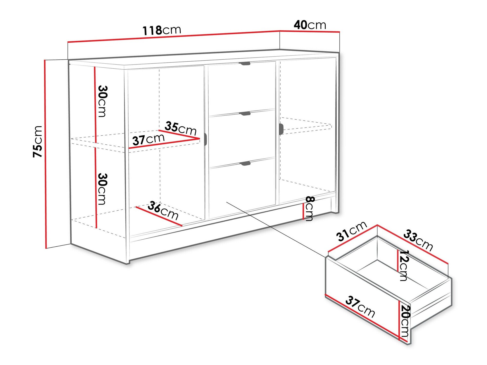 Chest of drawers Comfivo Papilio (Beige)