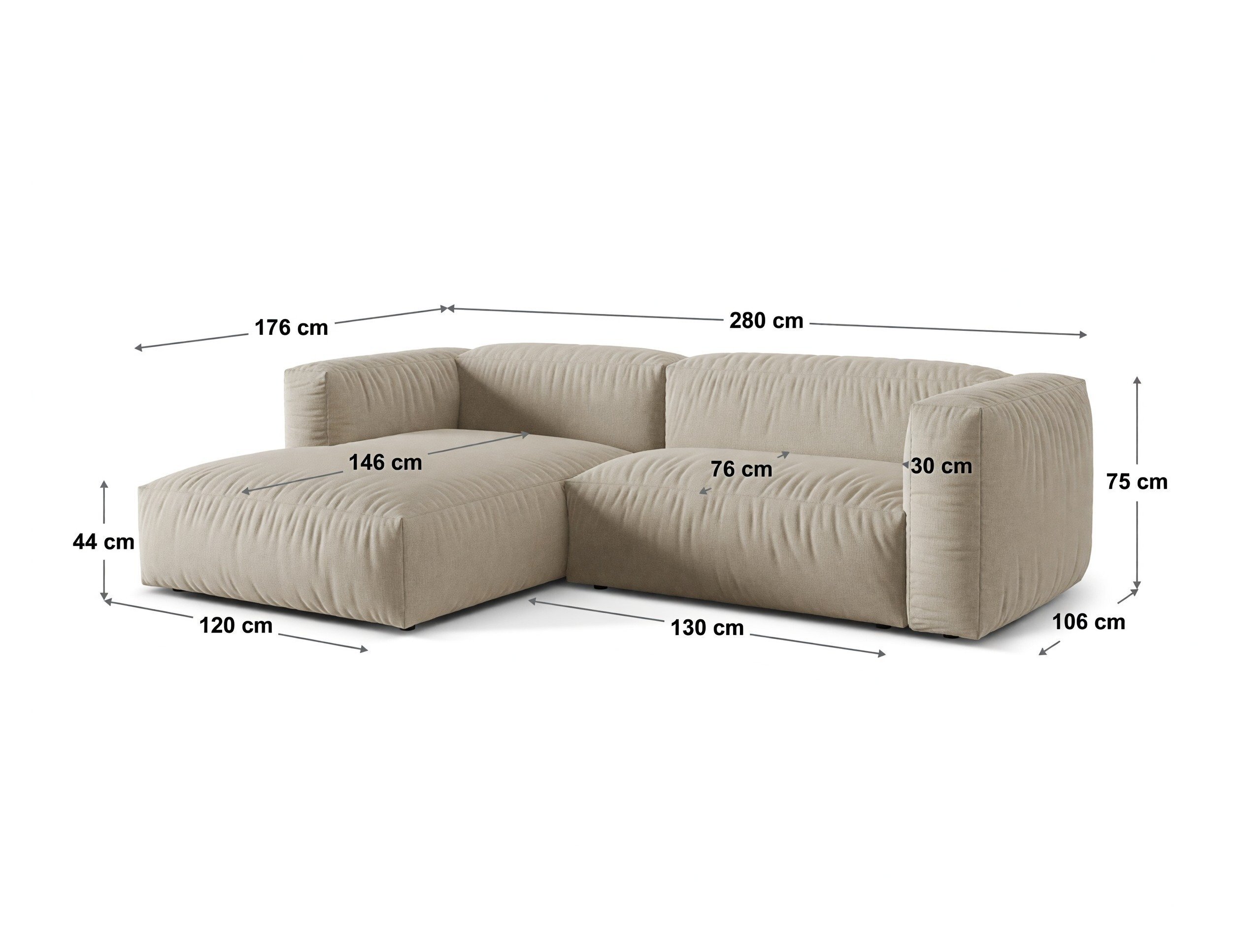 Moduulikulmasohva Sorcoro 105 (Boston Black)