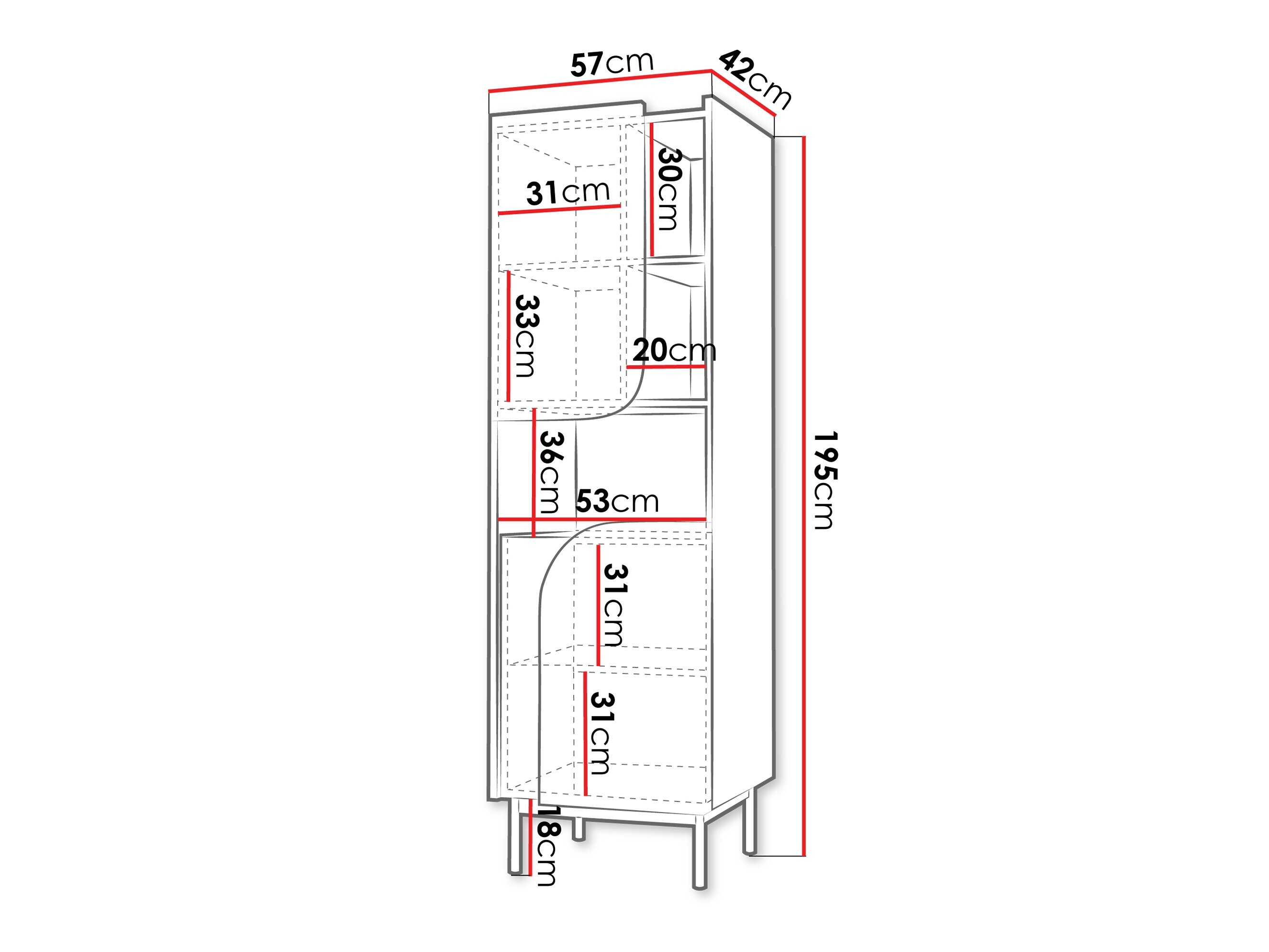 Bookcase Dunsonu 102 (Beige + Oak)