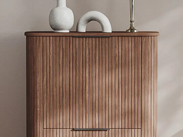Møbler med riller eller rillede lameller