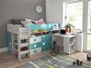 Bed Hartford 190 (Wit + glans Turquoise + Glanzend wit)