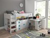 Bed Hartford 190 (Wit + Glanzend wit + glans Turquoise)