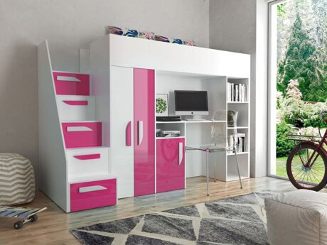 Hoogslaper Hartford 192 (Wit + Glanzend roze + Glanzend wit)