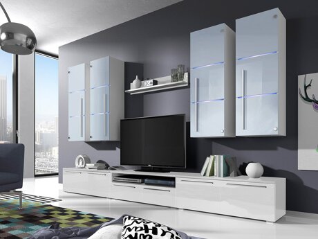 Stuemøbelsæt Flos (Hvid + Glansfuld hvid)